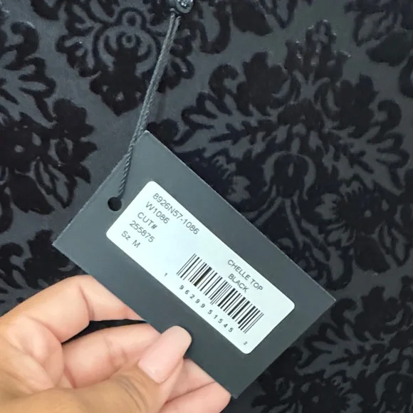 PAIGE Black Velvet Chelle Blouse - Picture 2 of 4